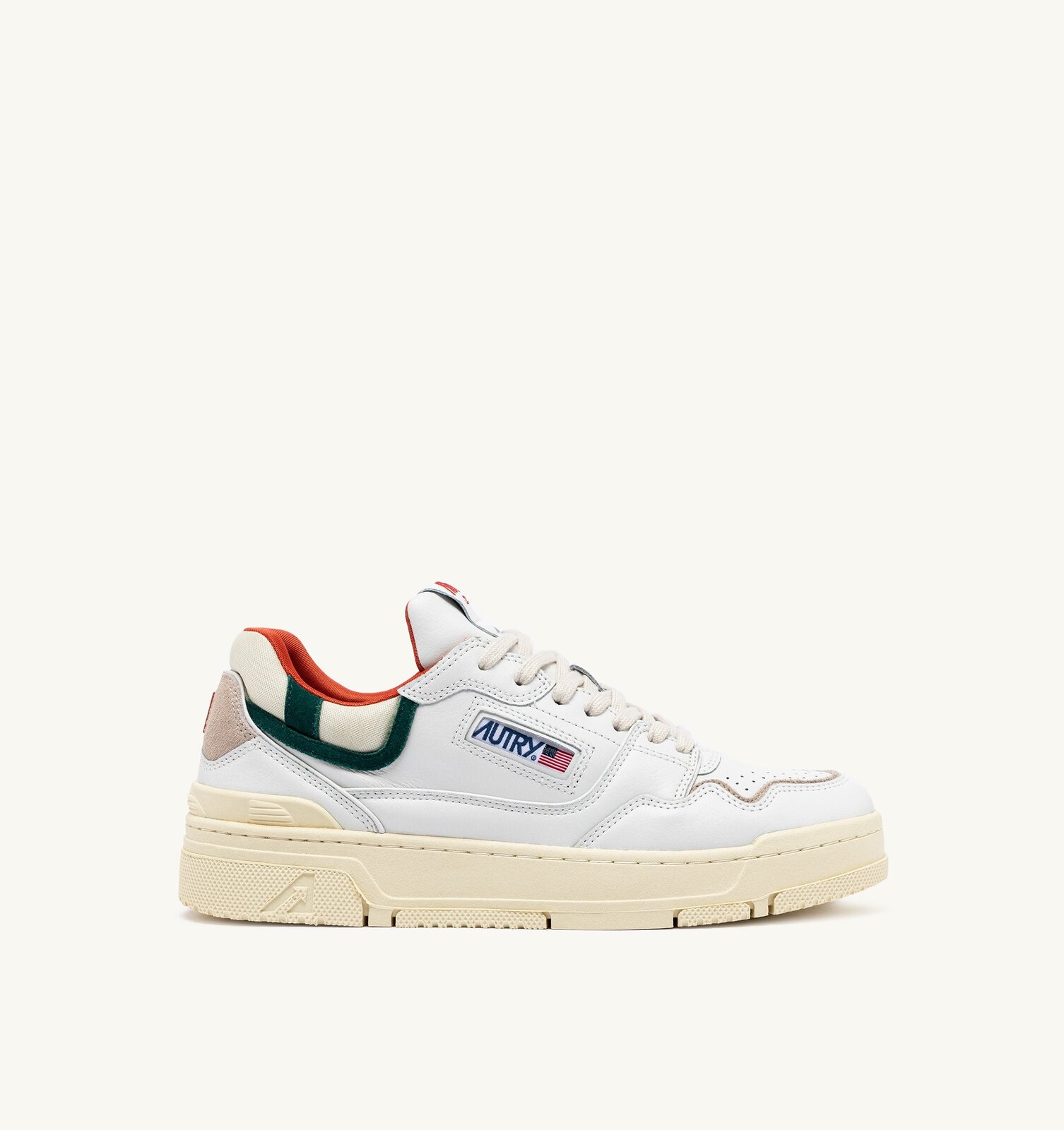 CLC Low en cuir blanc et daim Forest