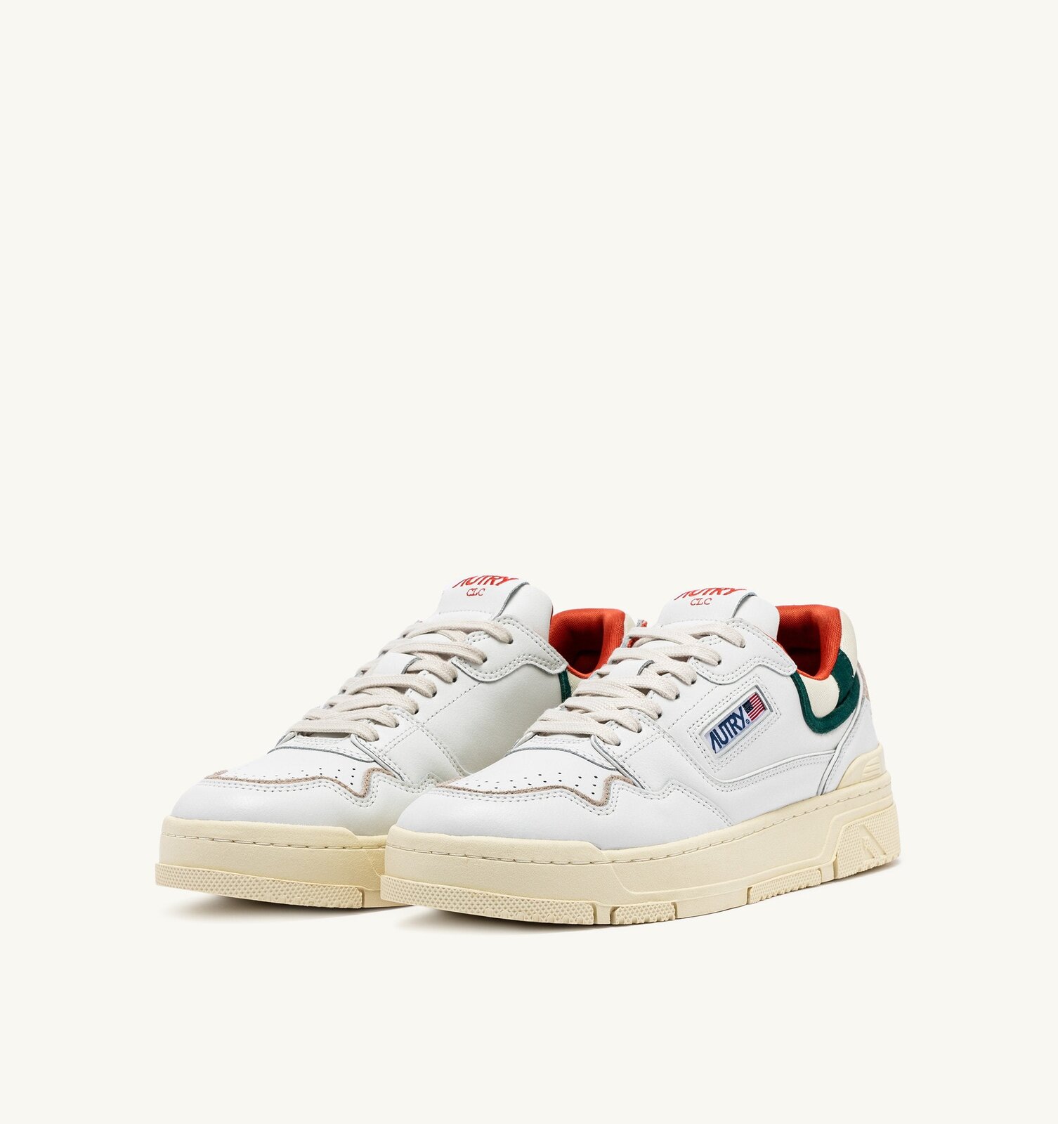 CLC Low en cuir blanc et daim Forest