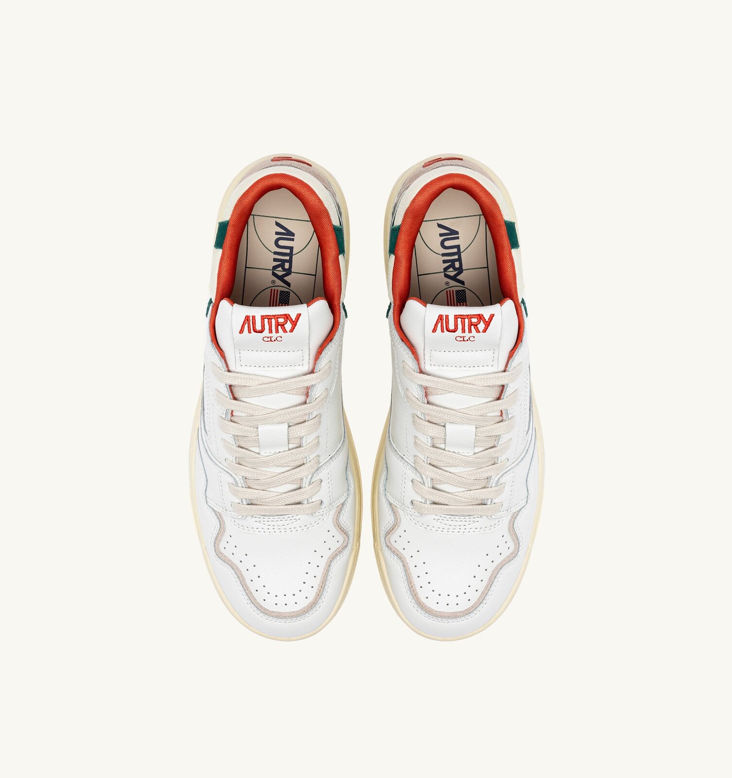 CLC Low en cuir blanc et daim Forest
