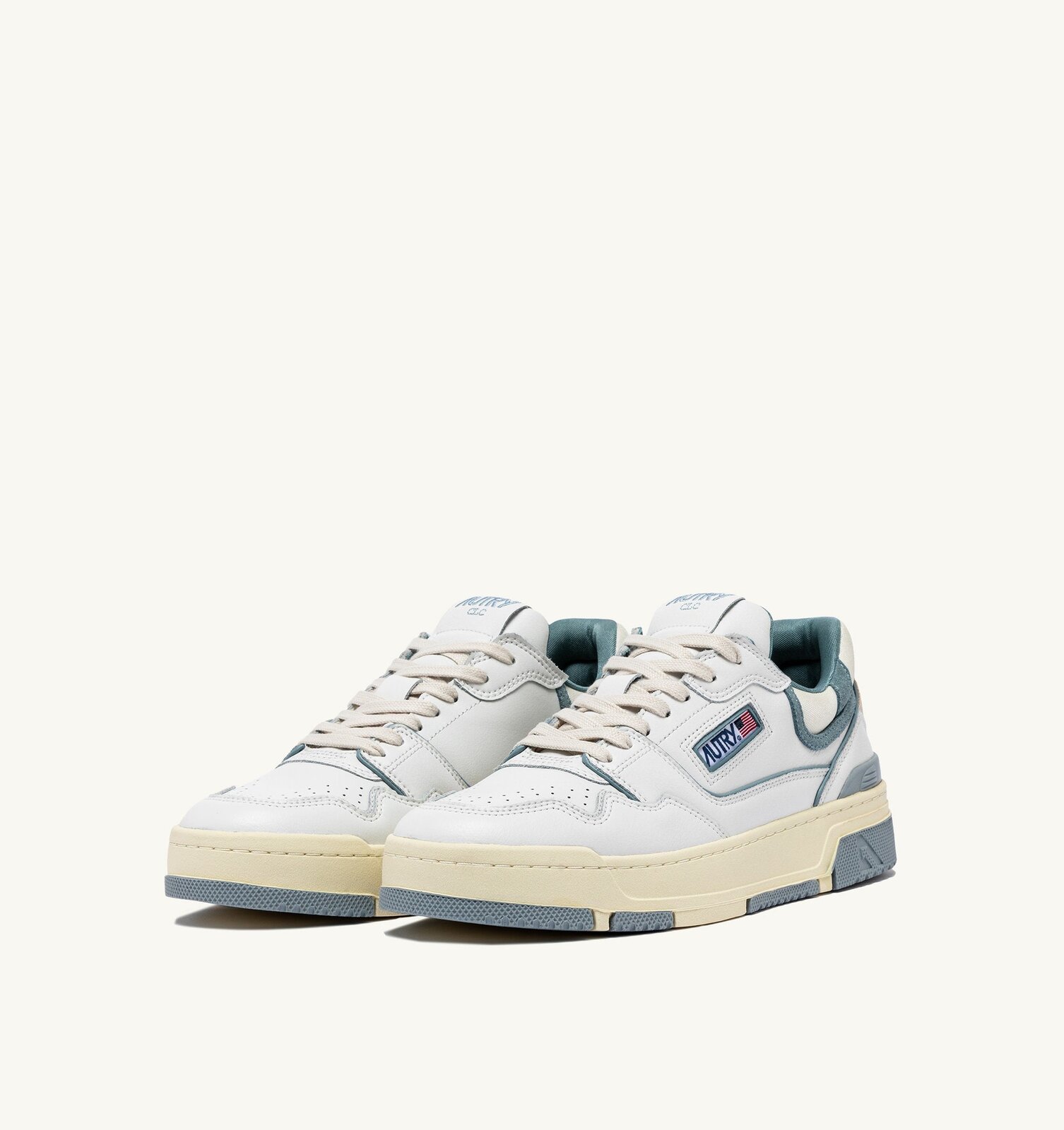 CLC Low en cuir blanc et daim Silver Blue