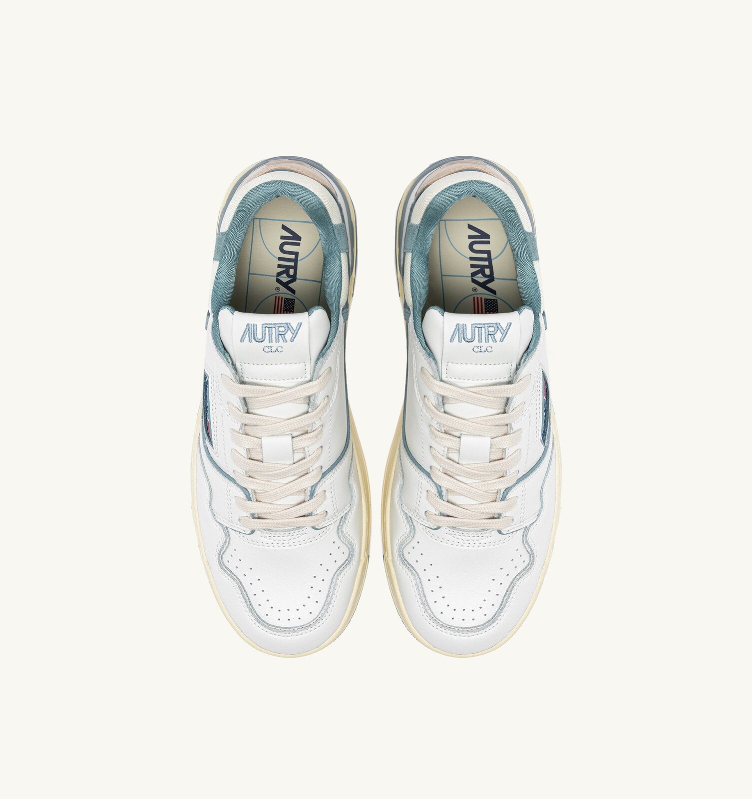 CLC Low en cuir blanc et daim Silver Blue