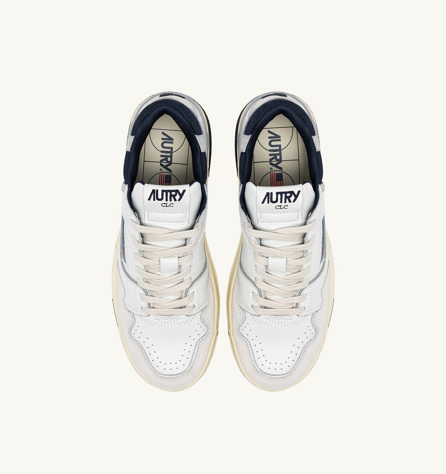 CLC Low en cuir et daim blanc et Space