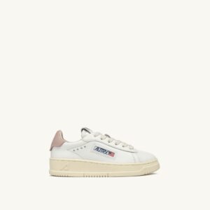 Dallas Kids Low en cuir blanc et rose poudré