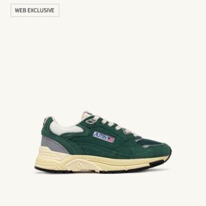 Hyperway en mesh et daim malachite et argenté