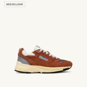 Hyperway en mesh et daim marron et argenté
