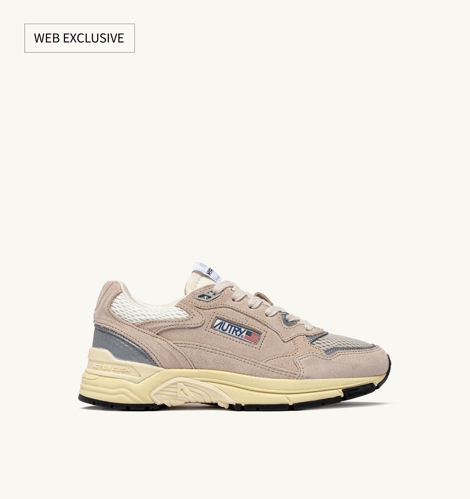 Hyperway en mesh et daim Sand et argenté