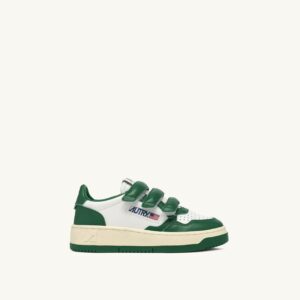 Kidstripes Low en cuir blanc et vert