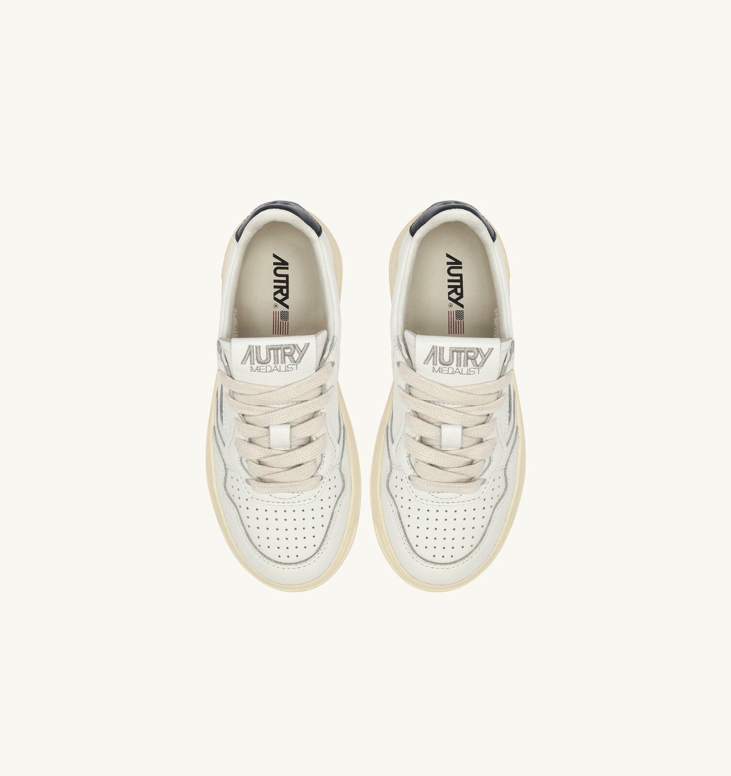 Medalist Kids Low en cuir blanc et bleu