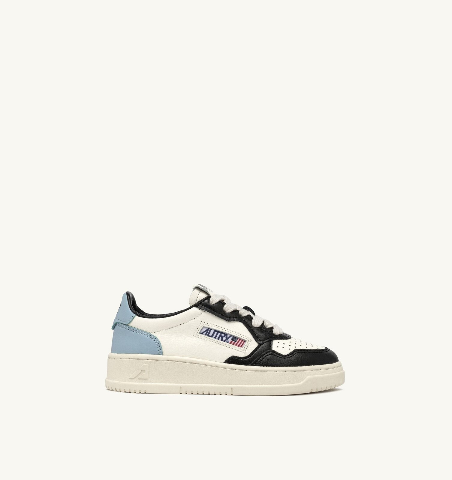 Medalist Kids Low en cuir blanc, noir et bleu