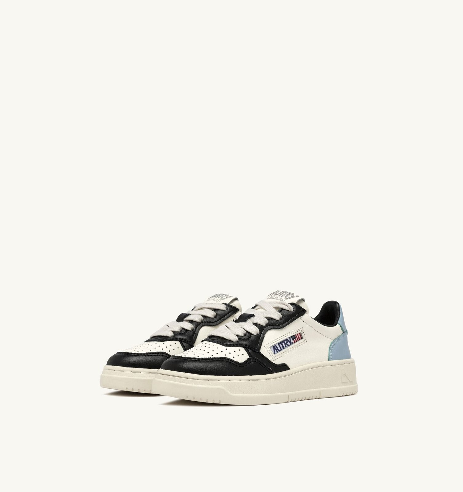 Medalist Kids Low en cuir blanc, noir et bleu