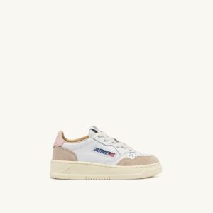 Medalist Kids Low en cuir et daim coloris blanc et powder pink