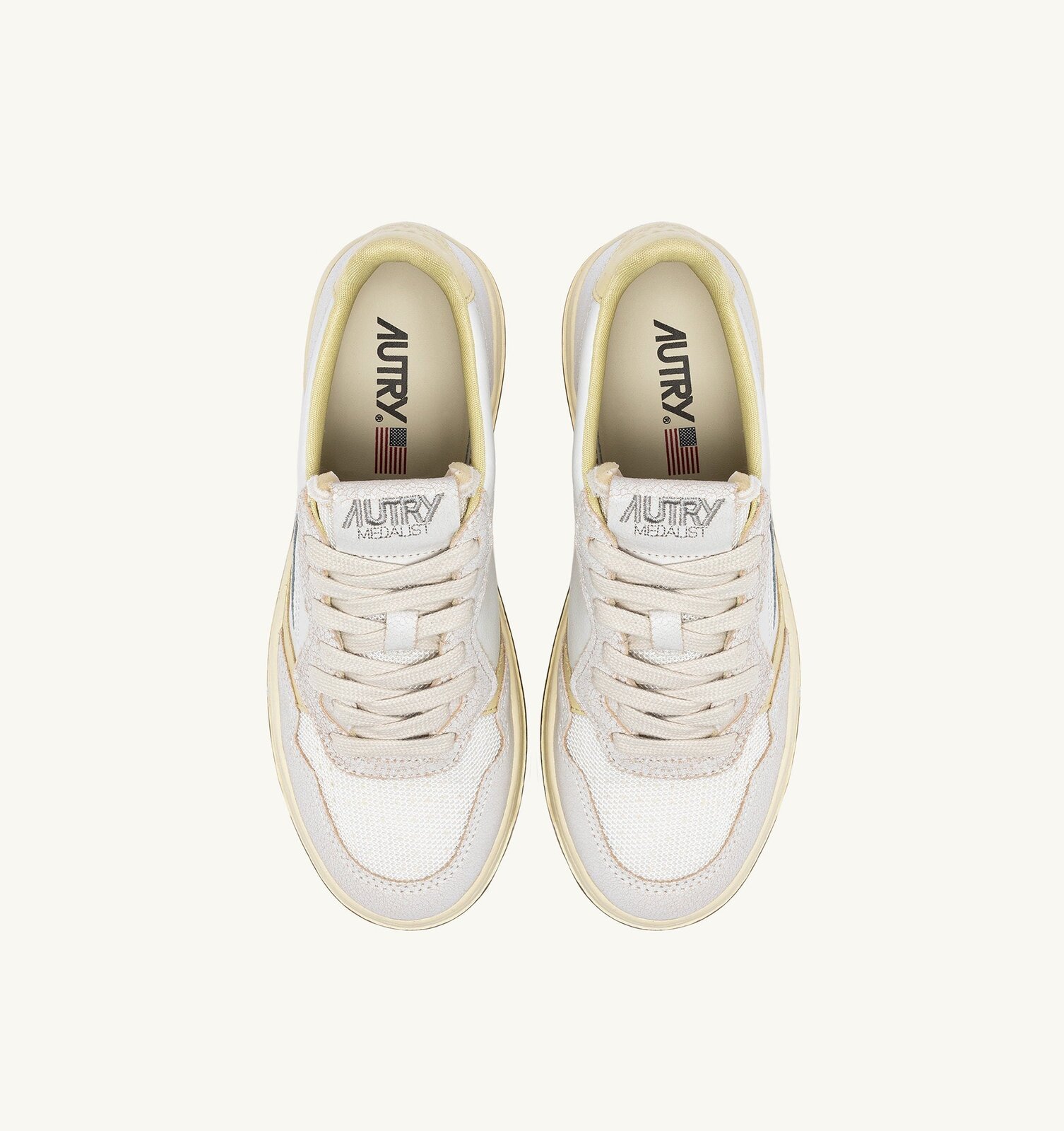 Medalist Low en cuir et mesh blanc et Hay