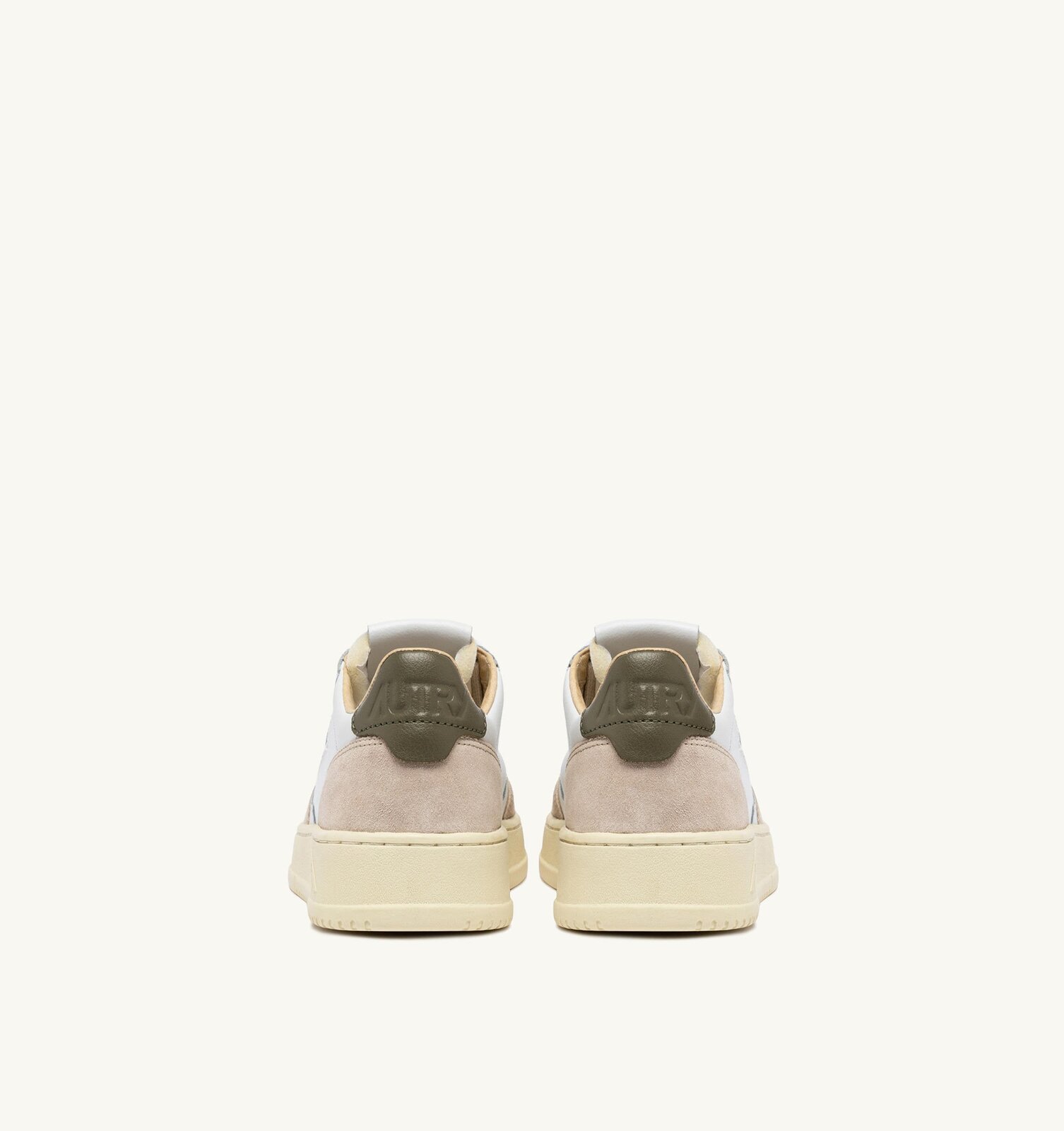 Medalist Low en cuir et daim blanc et Covert Green