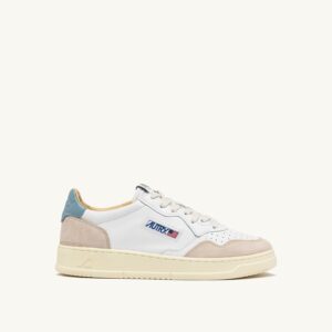 Medalist Low en cuir et daim blanc et Silver Blue