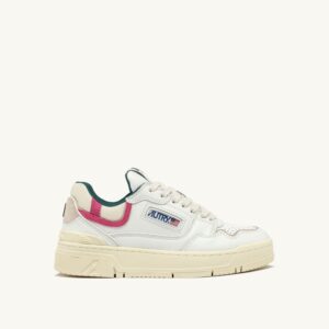 CLC Low en cuir blanc et daim Carmine Rose