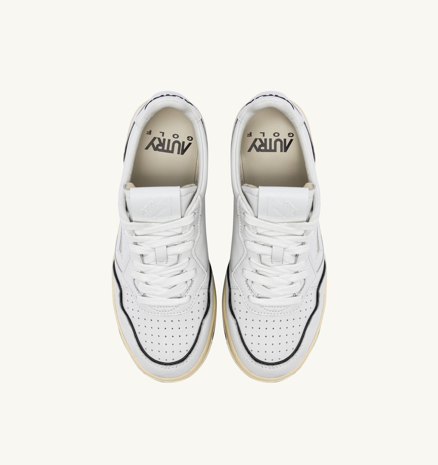 Golf Low en cuir coloris blanc et noir
