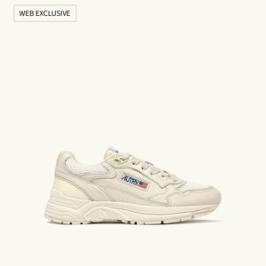 Hyperway en mesh et cuir whisper white