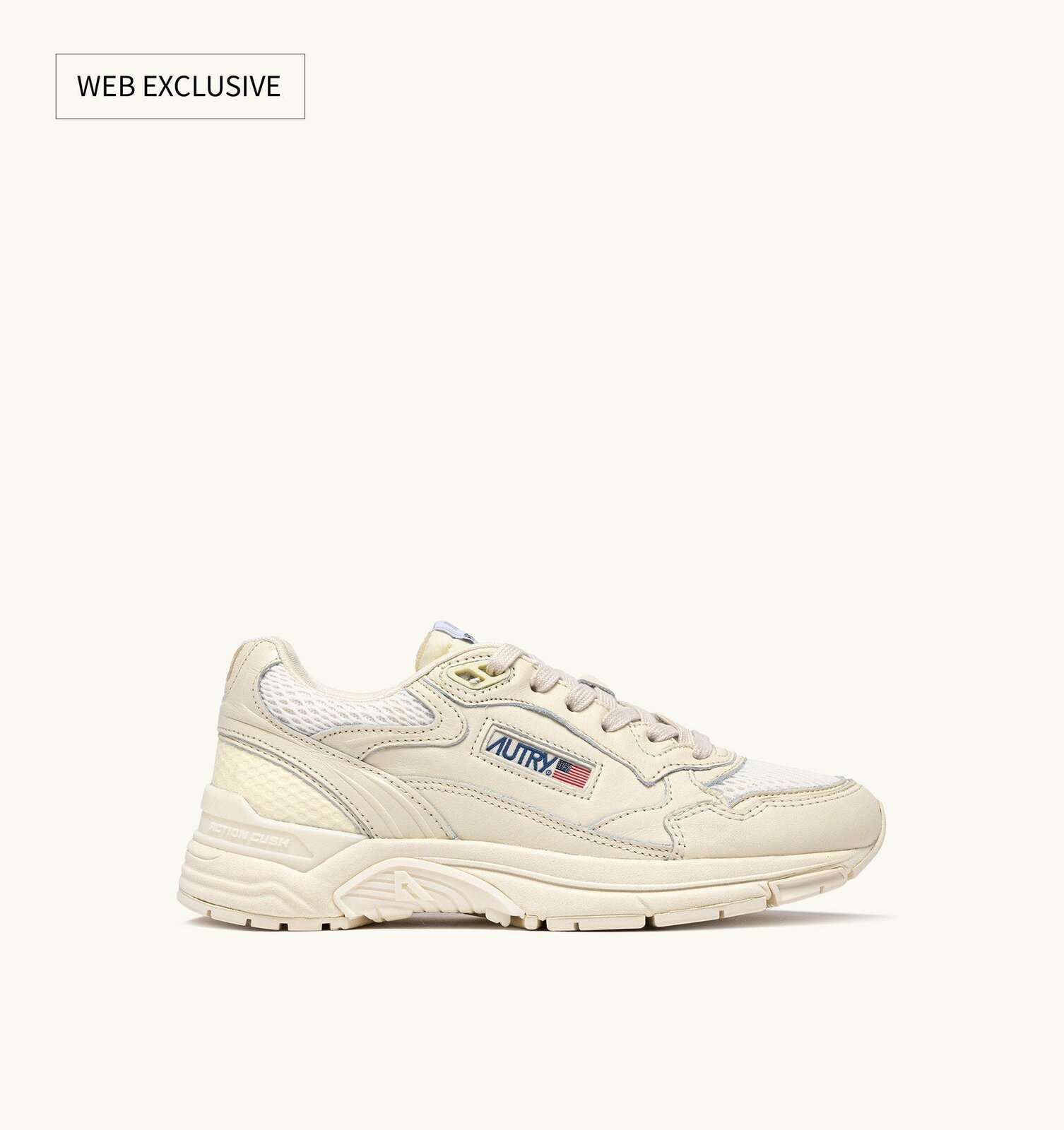 Hyperway en mesh et cuir whisper white