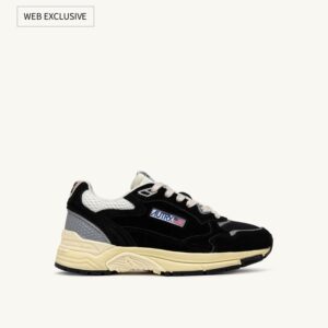 Hyperway en mesh et daim noir et argenté