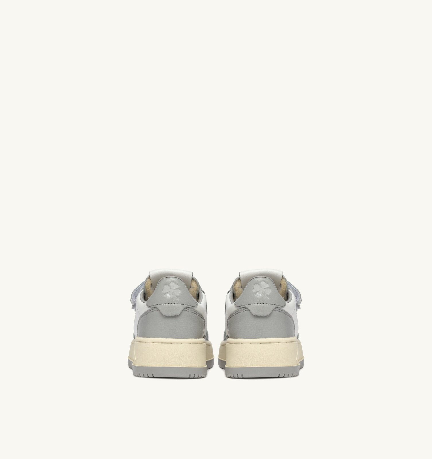 Kidstripes Low en cuir blanc et gris clair