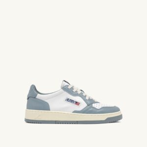Medalist Low bicolore en cuir blanc et Silver Blue