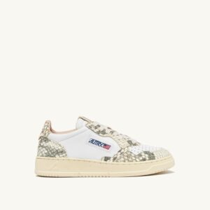 Medalist Low en cuir blanc et Snake Diamond