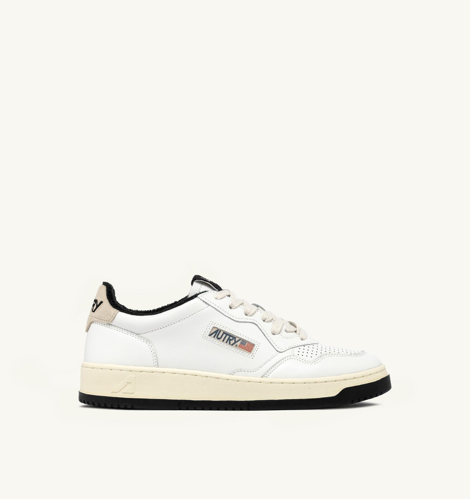 Medalist Low en cuir coloris blanc et noir