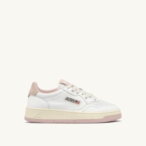 Medalist Low en cuir coloris blanc et Powder Pink