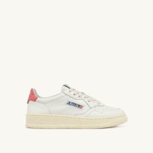 Medalist Low en cuir coloris blanc et Tearose