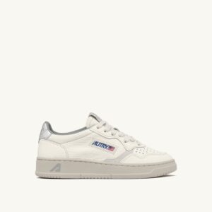 Medalist Low en cuir coloris Silver et blanc