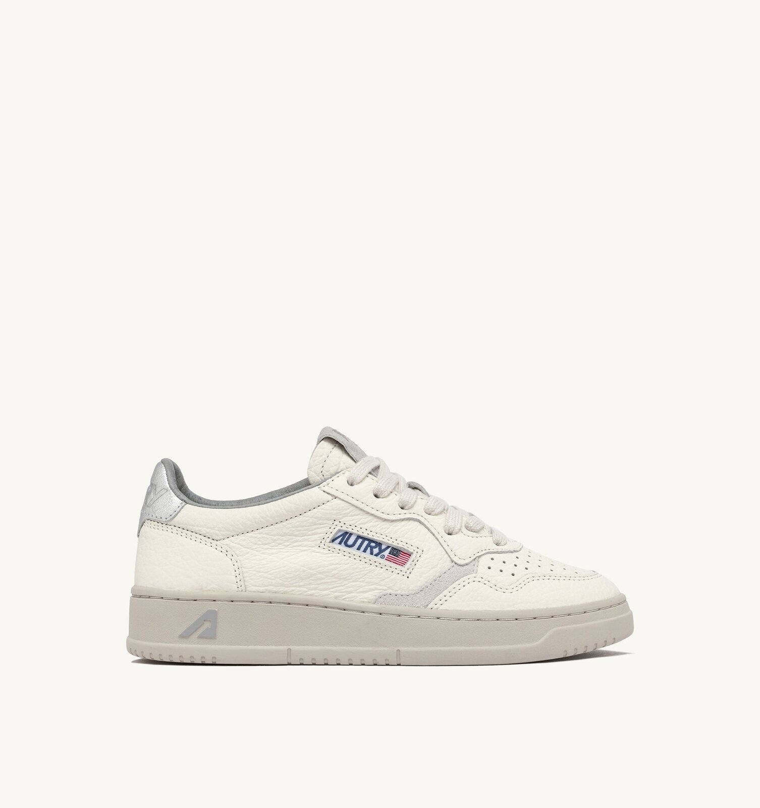 Medalist Low en cuir coloris Silver et blanc