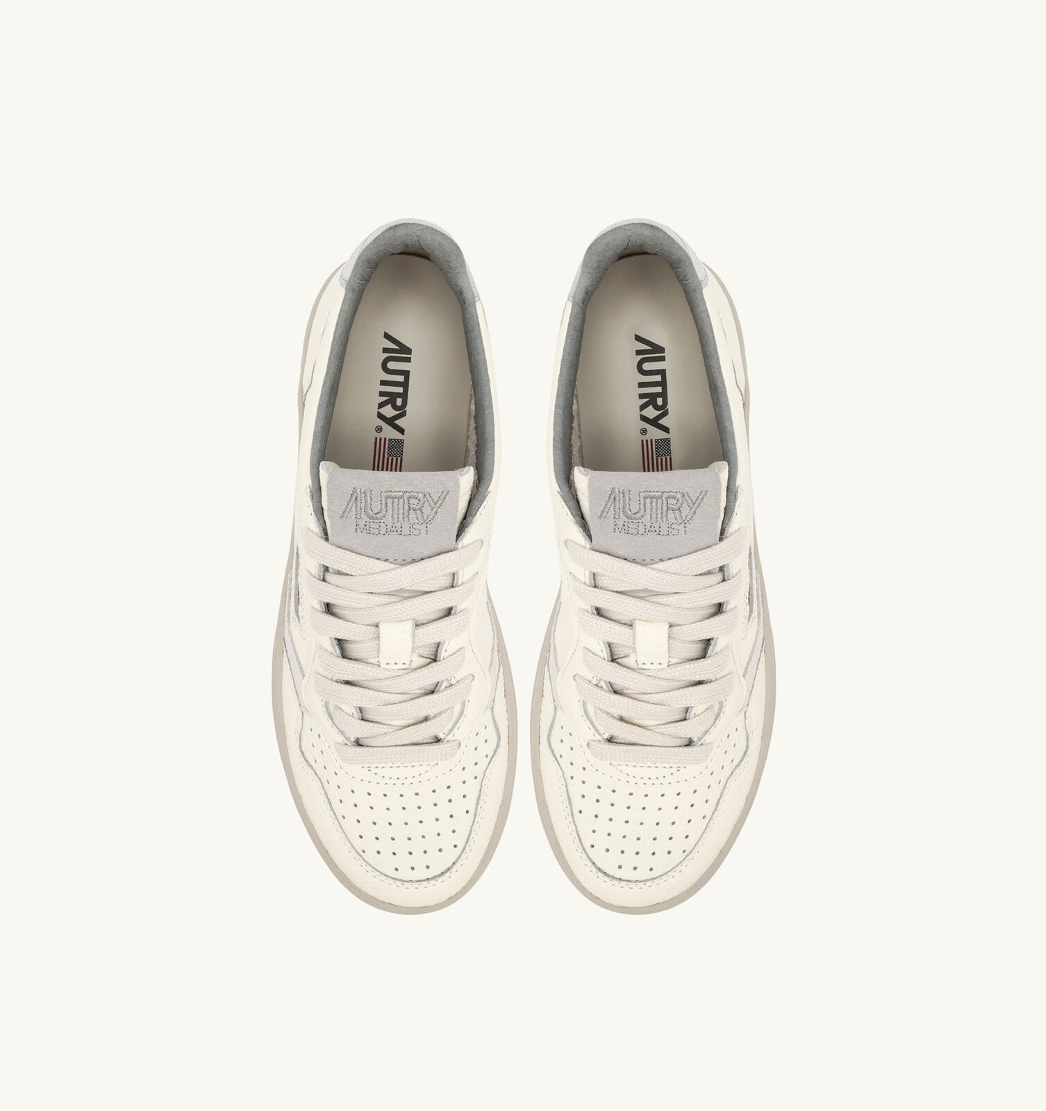 Medalist Low en cuir coloris Silver et blanc