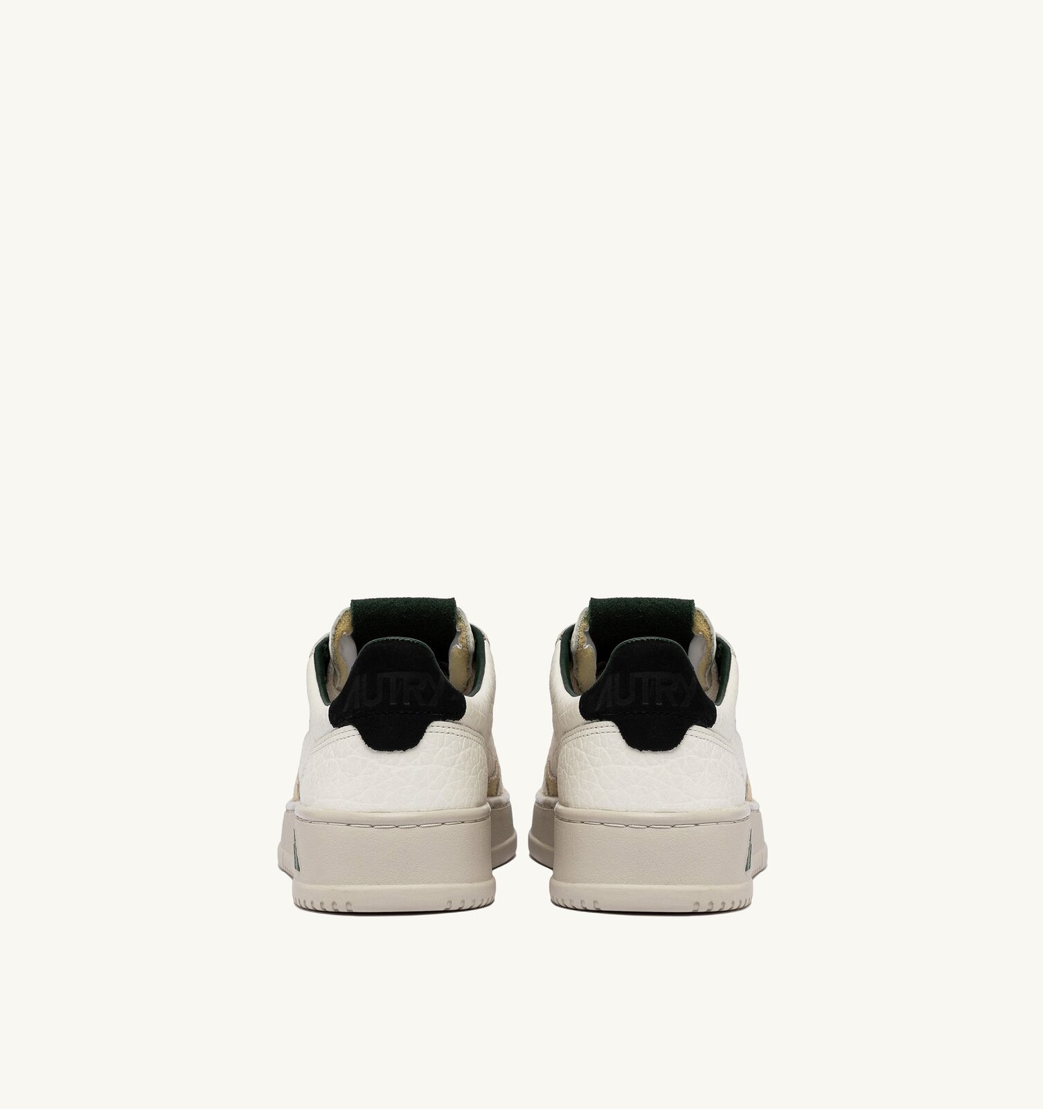 Medalist Low en cuir et détails beige, noir et vert