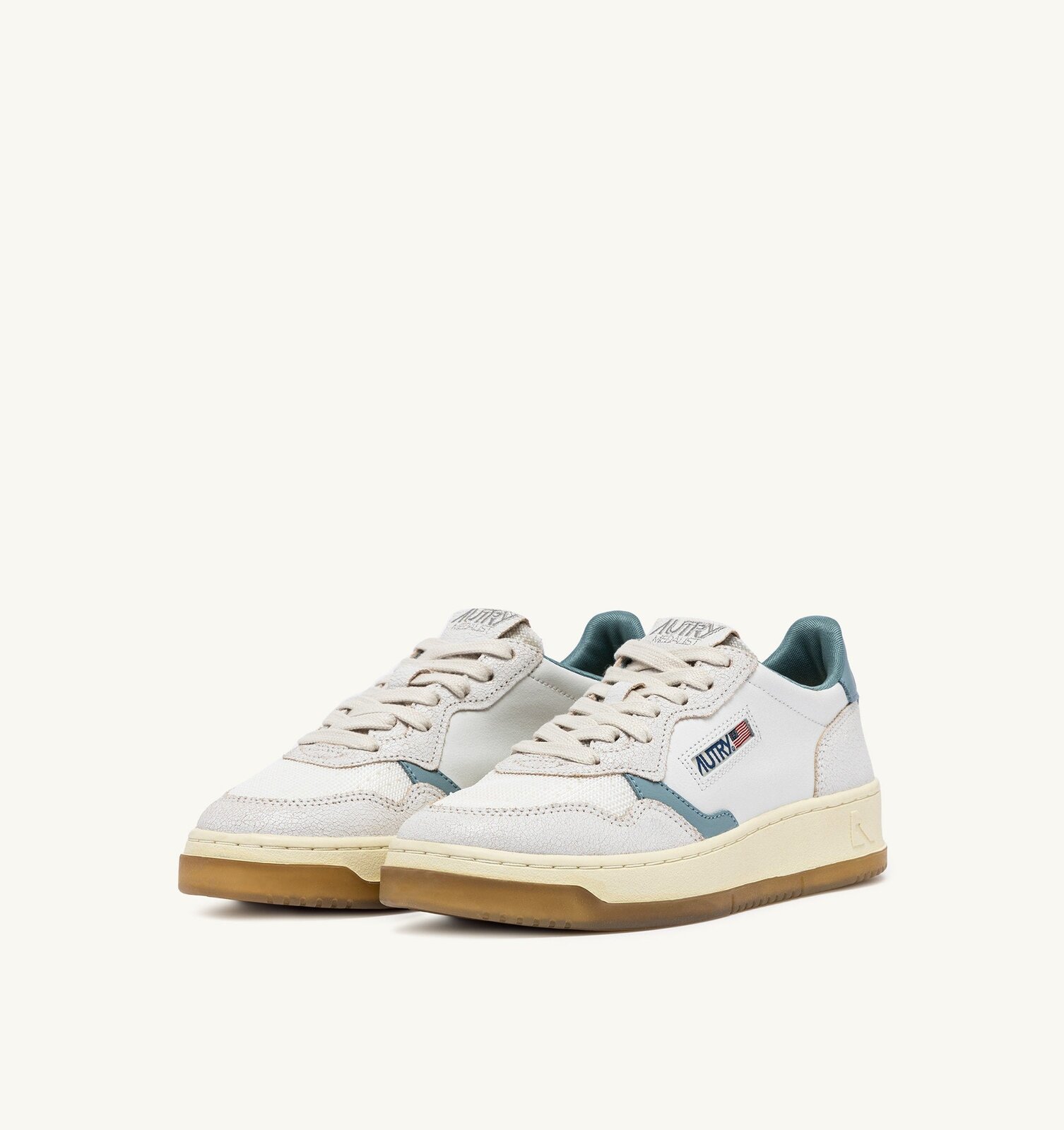 Medalist Low en cuir et mesh coloris blanc et silver blue