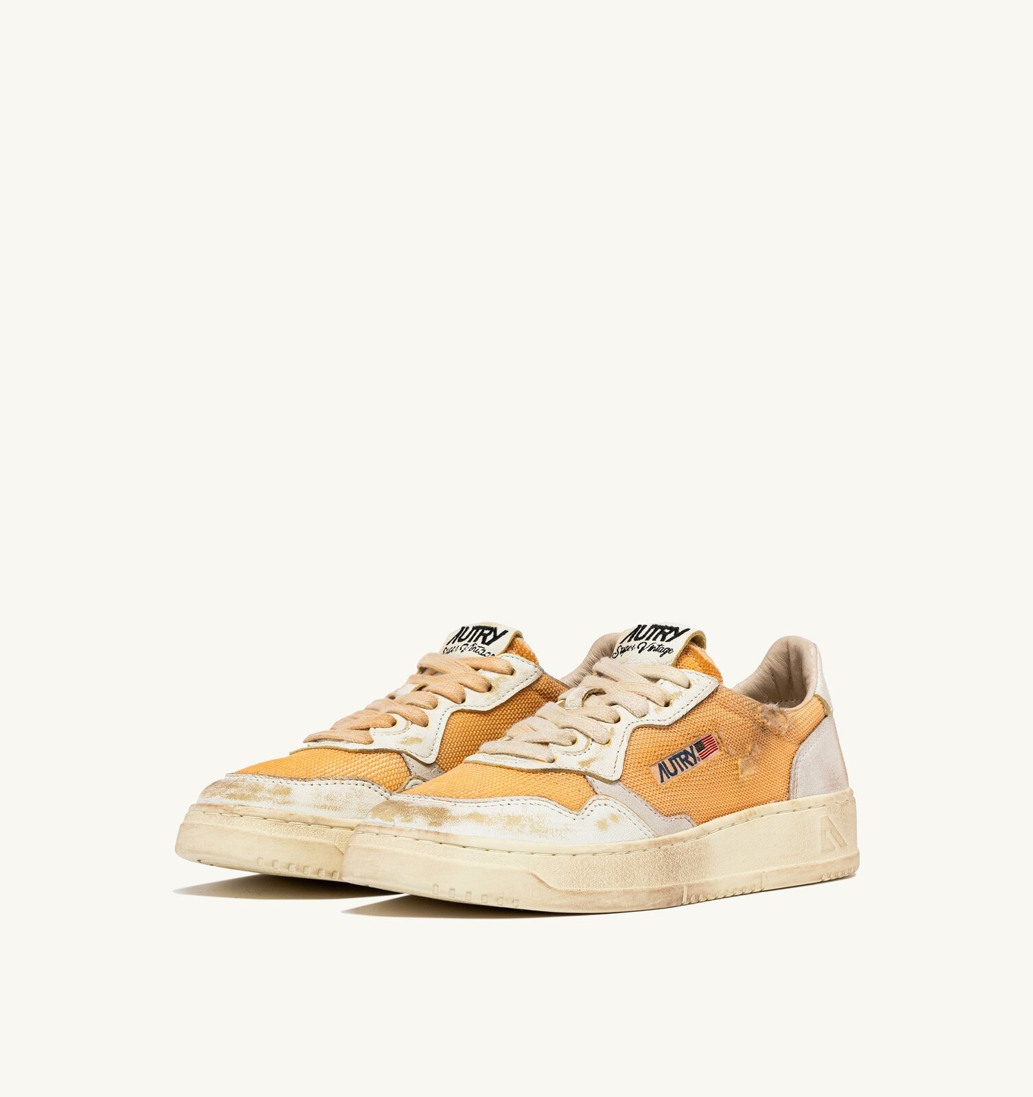 Medalist Low Super Vintage en cuir et mesh orange et blanc