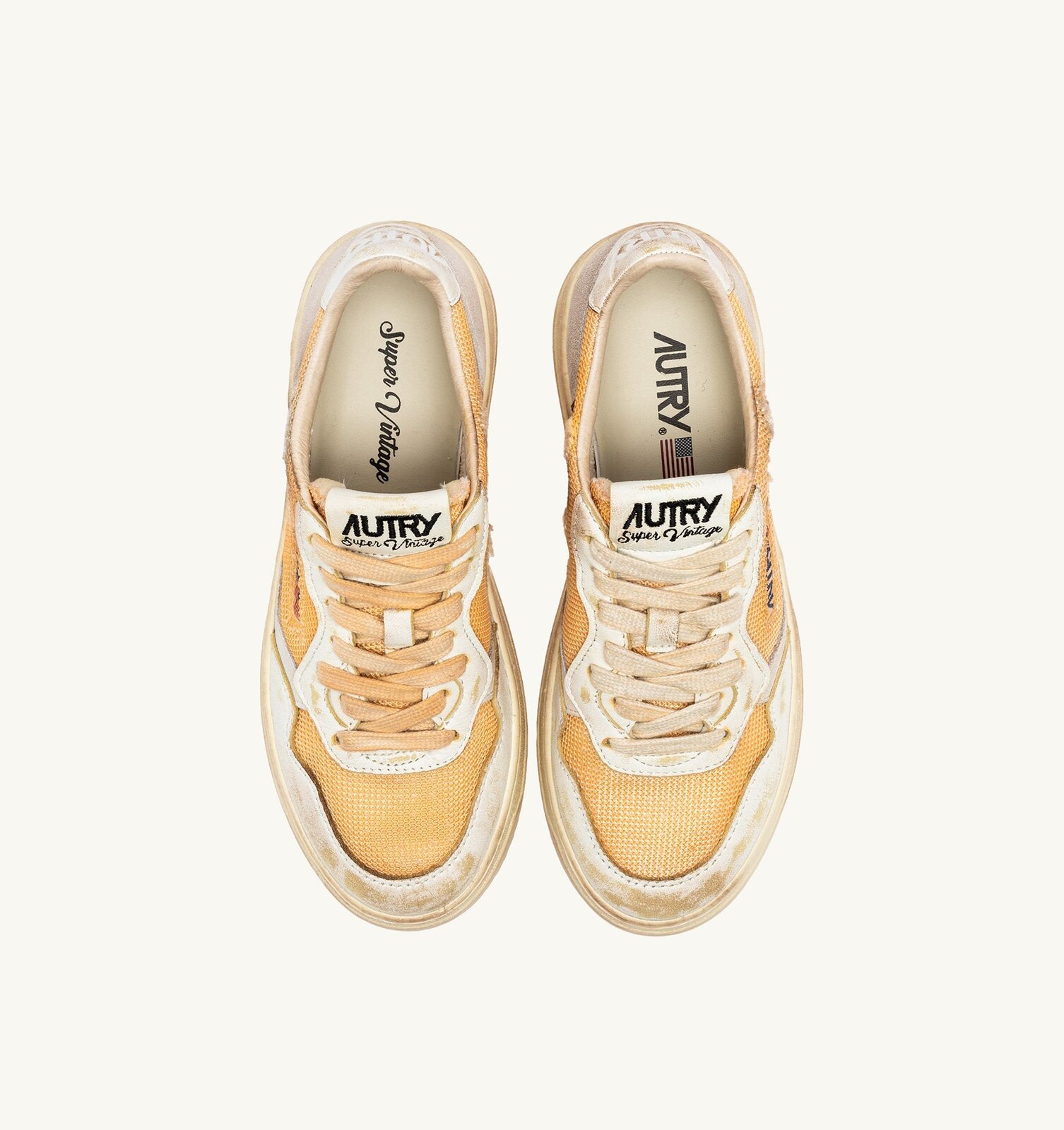Medalist Low Super Vintage en cuir et mesh orange et blanc