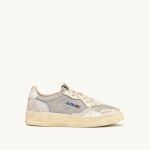 Medalist Low Super Vintage en cuir et mesh gris et blanc