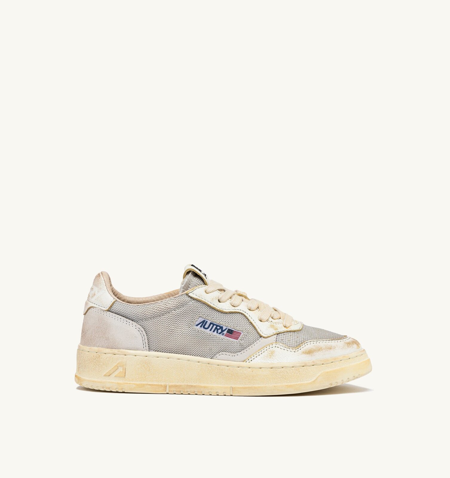 Medalist Low Super Vintage en cuir et mesh gris et blanc