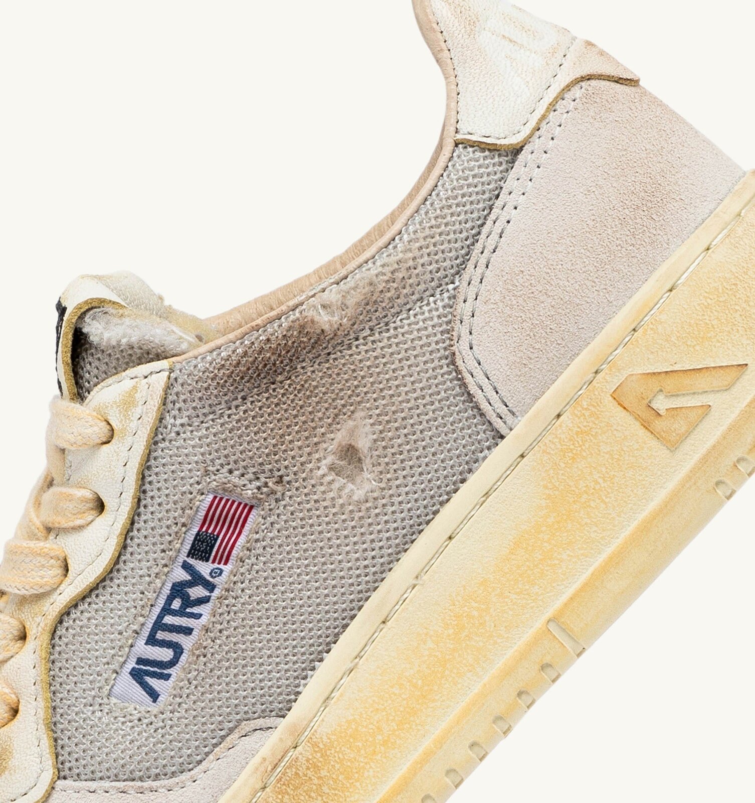 Medalist Low Super Vintage en cuir et mesh gris et blanc