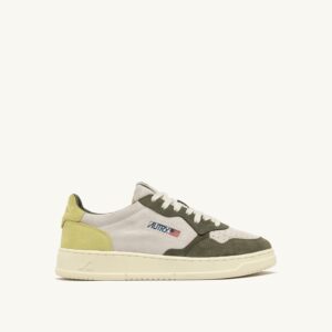 Medalist Low Tricolor en daim coloris Schio Green et Lemon