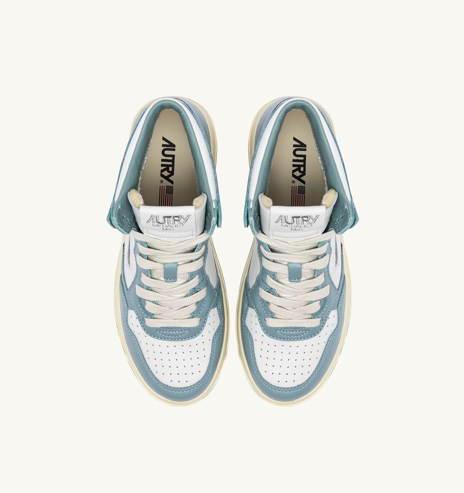 Medalist Mid bicolore en cuir coloris blanc et Silver Blue