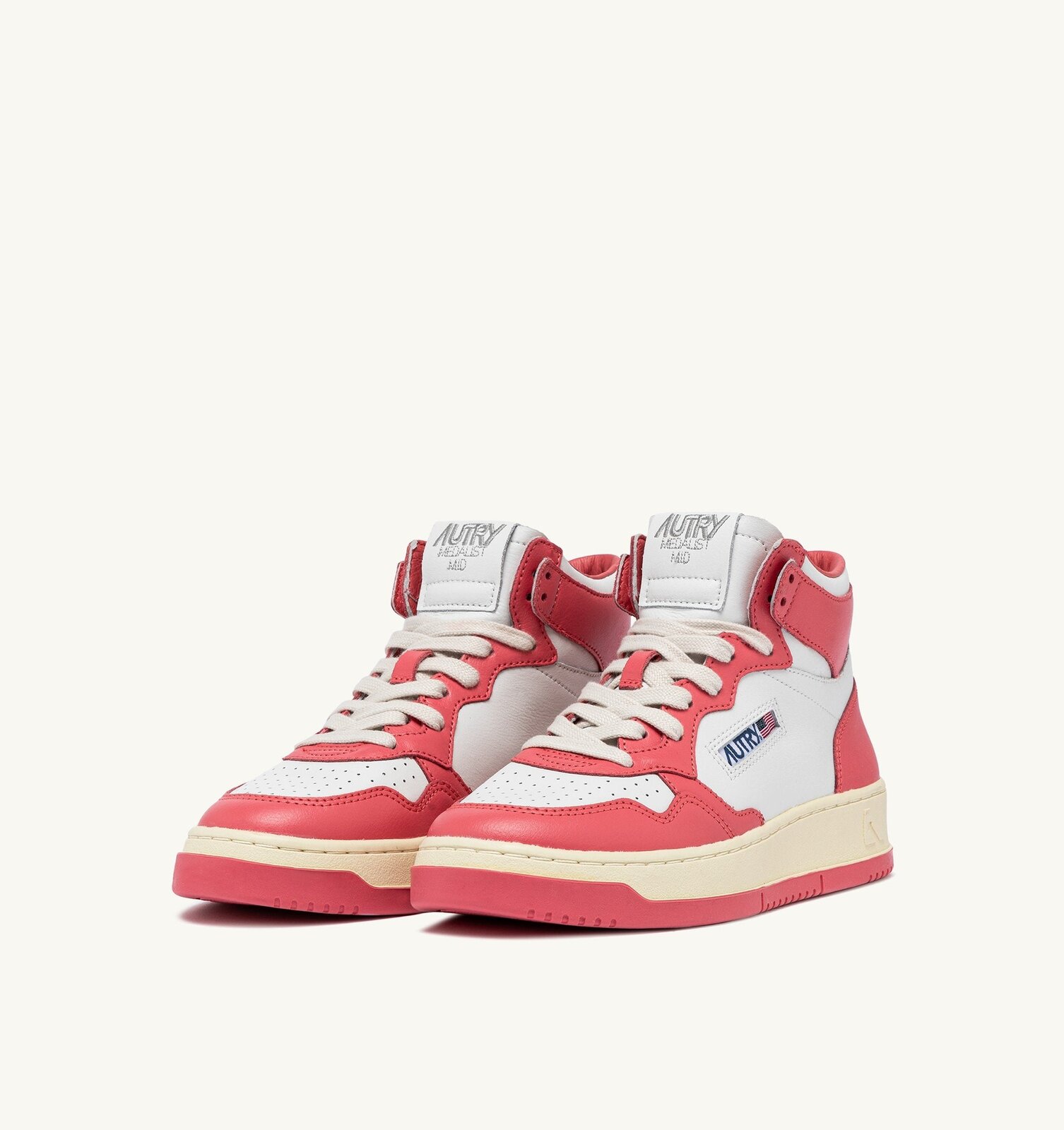 Medalist Mid bicolore en cuir coloris blanc et Tea Rose