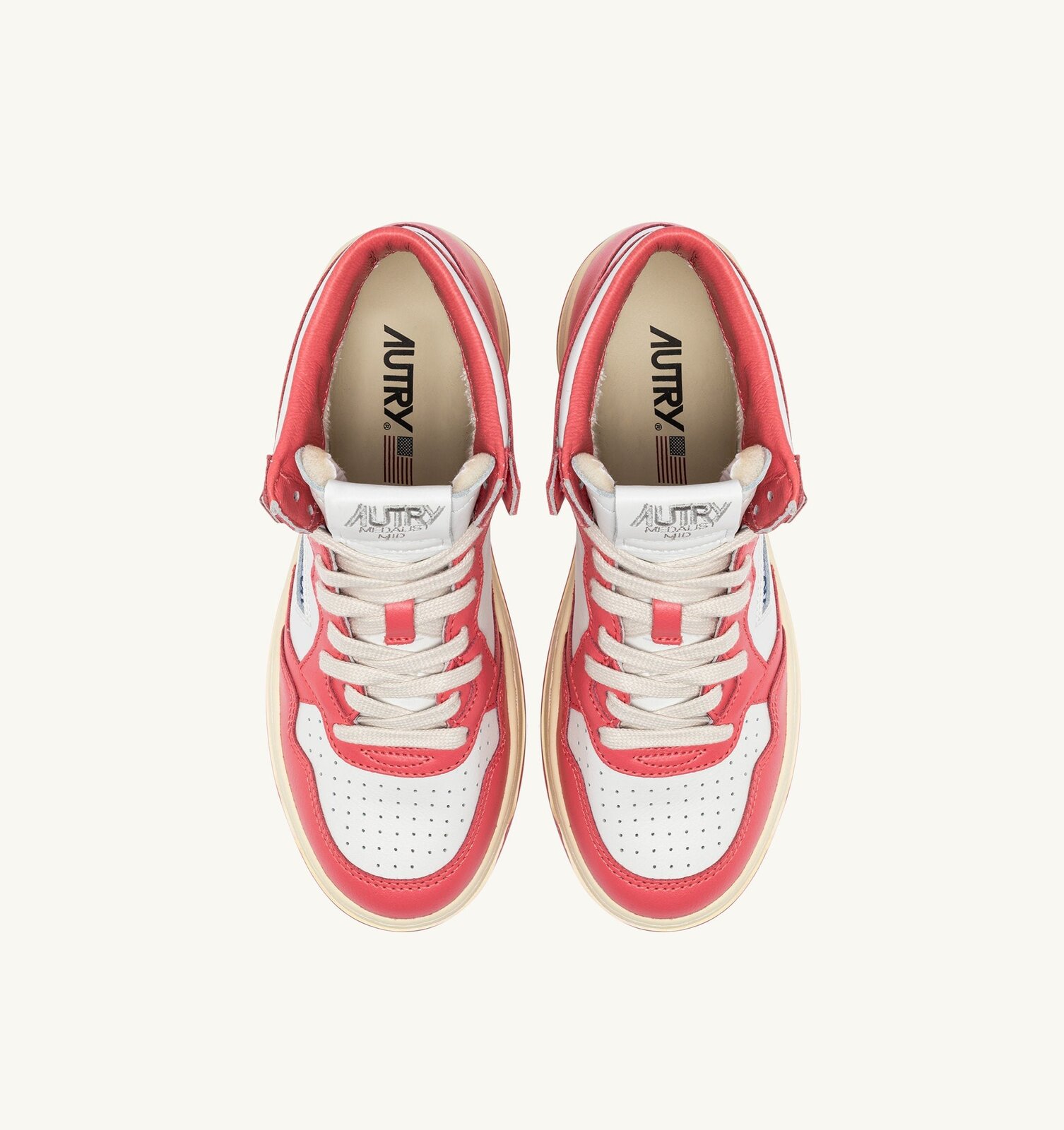 Medalist Mid bicolore en cuir coloris blanc et Tea Rose