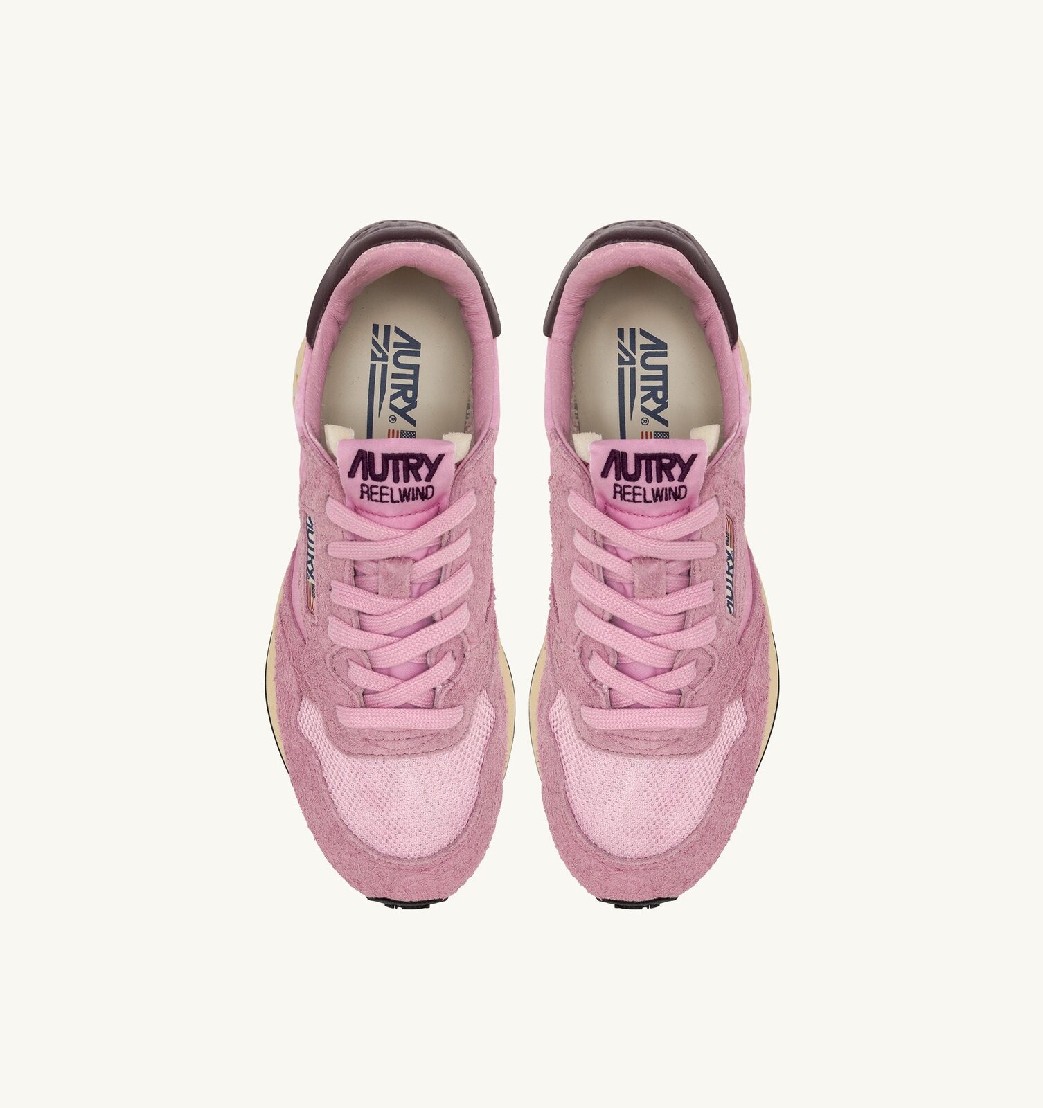 Reelwind Low en daim et nylon coloris roseate et rose