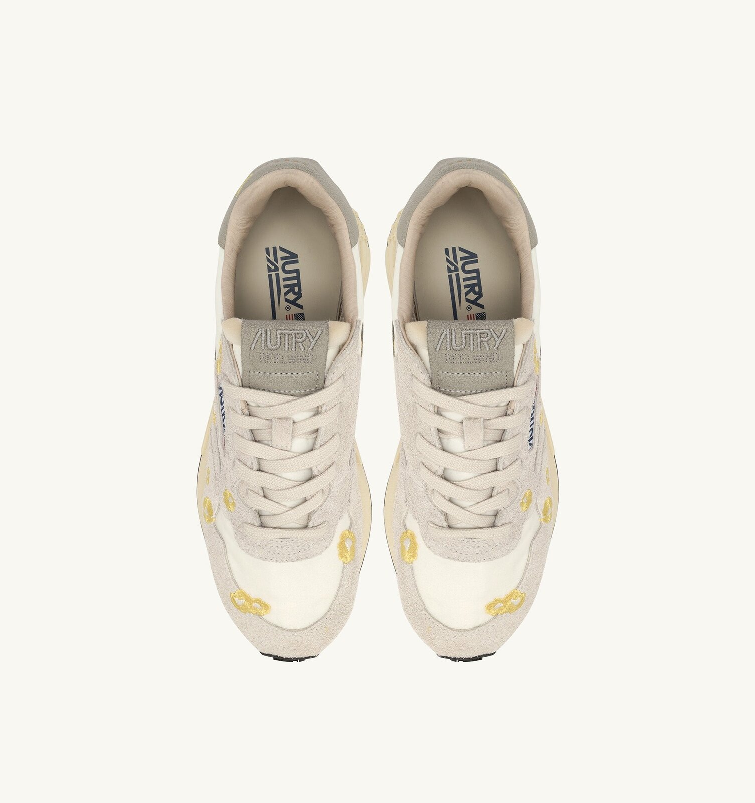 Reelwind Low brodée coloris blanc et buttercup