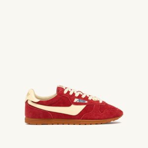 Windspin en daim et cuir imperial red et rutabaga