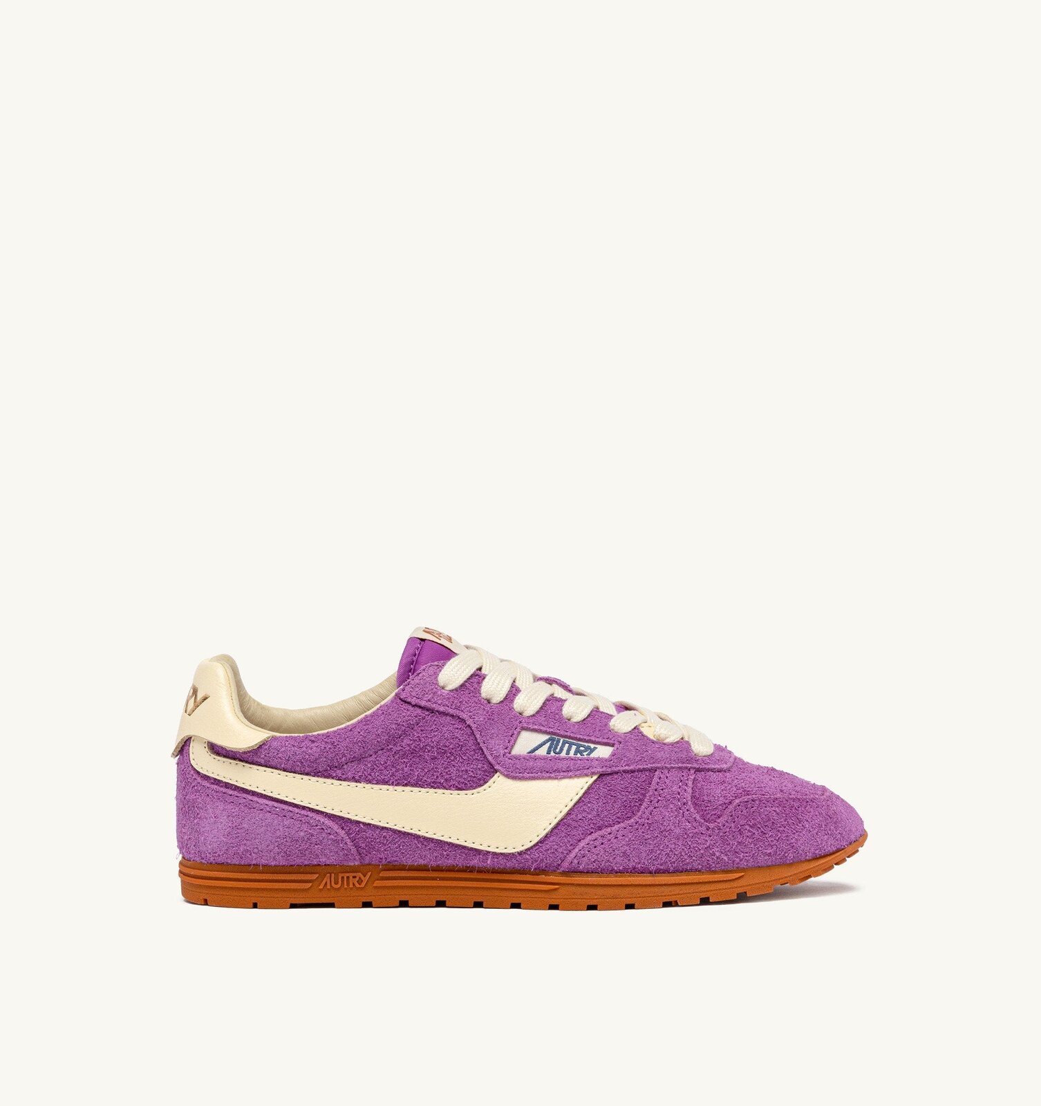 Windspin en daim et cuir violet et rutabaga