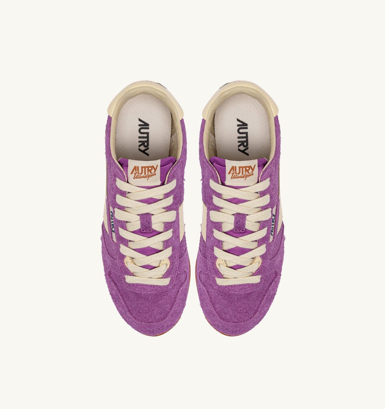 Windspin en daim et cuir violet et rutabaga